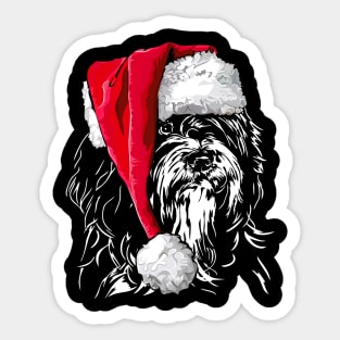 Tibetan Terrier Santa Christmas dog mom gift present Sticker